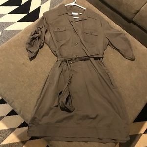 Military style grey dress